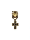 GUCCI Lion head ring with cross pendant