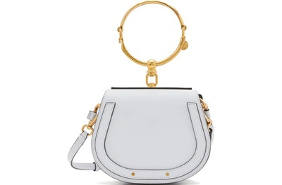 Chloé Small Nile Bracelet Leather Crossbody Bag In White