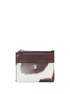 BURBERRY COW PRINT LEATHER ZIP CARD CASE