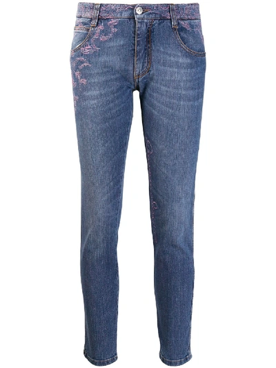 Ermanno Scervino Embroidered Skinny Jeans - Blue