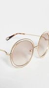 CHLOÉ CARLINA SPHERICAL SUNGLASSES