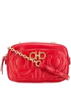 FERRAGAMO SALVATORE FERRAGAMO QUILTED CAMERA BAG - RED