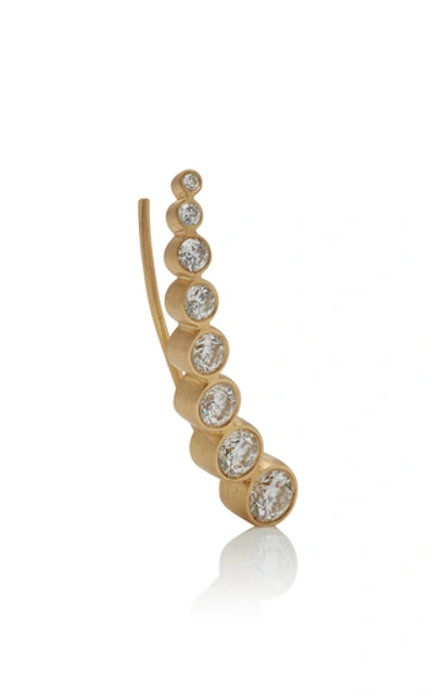 Sophie Bille Brahe Croissant Claire 18k Gold Diamond Earring