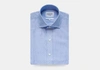 LEDBURY MEN'S BLUE LOREN DOTTED DRESS SHIRT CLASSIC COTTON,1W19B4-051-600-18-37