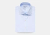 LEDBURY MEN'S BLUE FINE TWILL MID-SPREAD DRESS SHIRT COTTON,1W16L4-012-600-17-36