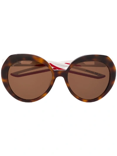 Balenciaga Eyewear Oversized Sunglasses - Brown In Braun
