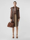 BURBERRY Leather Detail Showerproof Trench Coat