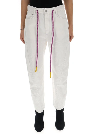Palm Angels Drawstring Jeans In White