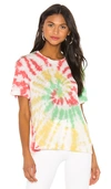 LNA LNA TIE DYE JAMAICA TEE IN WHITE.,LNA-WS1156