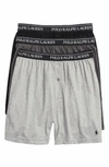 Polo Ralph Lauren 3-pack Cotton Boxer Briefs In Plaid,stripe Combo