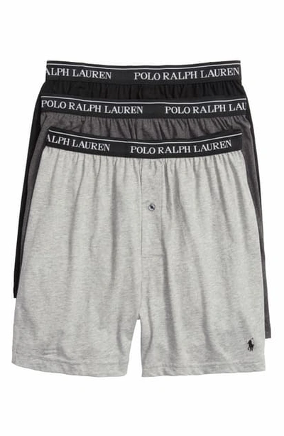 Polo Ralph Lauren 3-pack Cotton Boxer Briefs In Plaid,stripe Combo
