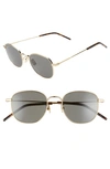 Saint Laurent 50mm Square Sunglasses - Light Gold
