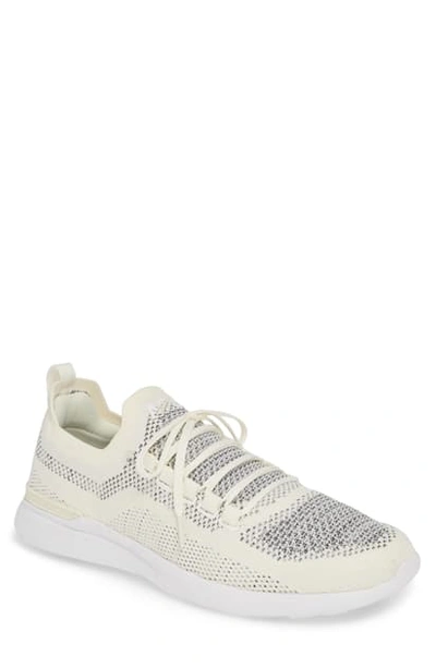 Apl Athletic Propulsion Labs Techloom Breeze Knit Running Shoe In Pristine/ Heather Grey/ White