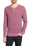 Bonobos Cotton & Linen Henley Sweater In Heather Pink