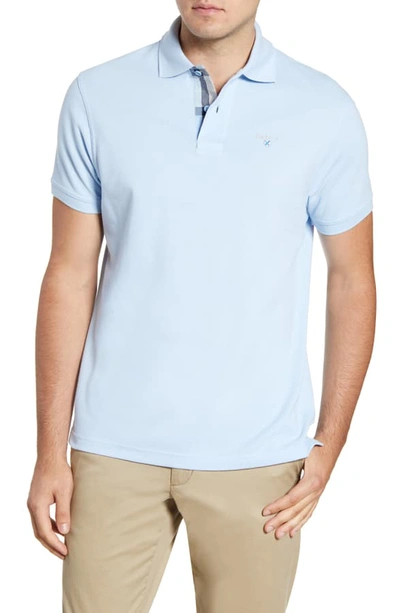 Barbour Regular Fit Tartan Pique Polo In Ocean Blue