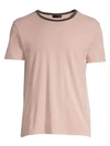 Atm Anthony Thomas Melillo Contrast-collar Cotton Tee In Adobe Combo