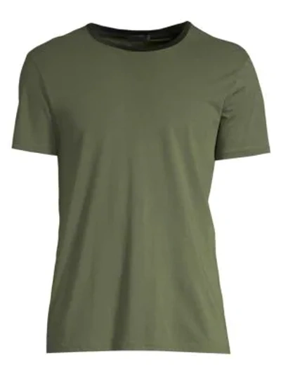 Atm Anthony Thomas Melillo Men's Contrast-collar Cotton Tee In Army