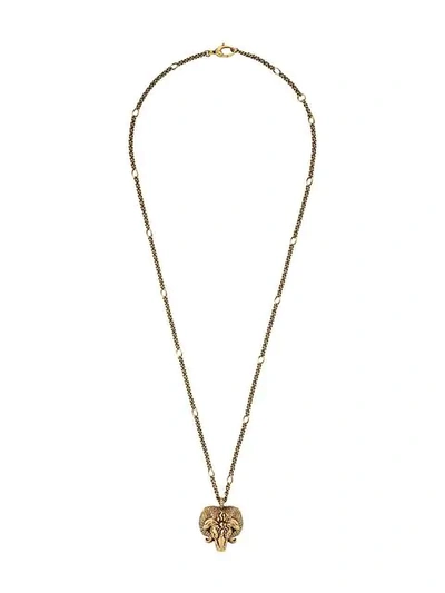 Gucci Metal Necklace With Aries Pendant In Gold