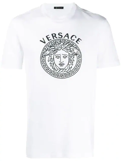 Versace Medusa Head Embroidery White T-shirt