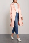 AINEA AINEA WOMAN BELTED SATIN TRENCH COAT PEACH,3074457345620504646