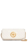 VERSACE SMALL TRIBUTE SMALL QUILTED CROSSBODY BAG - IVORY,DBFG966DNATR2