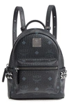 Mcm 'x-mini Stark Side Stud' Convertible Backpack - Black In Black