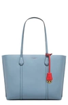 TORY BURCH PERRY LEATHER TOTE - BLUE,53245