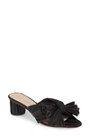 Loeffler Randall Emilia Pleated Knot Slide Sandals In Black