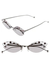 Fendi Defender Cat-eye Metal Sunglasses In Silver/ Grey