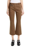 PROENZA SCHOULER CROP FLARE TWILL PANTS,R1936006AC09900524