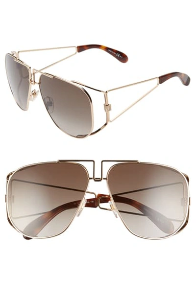 Givenchy 61mm Aviator Sunglasses - Rose Gold