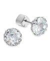 Kate Spade That Sparkle Round Stud Earrings In Clear/silver