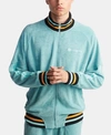 CHAMPION MEN'S C-LIFE TERRY VARSITY-STRIPE WARM-UP JACKET