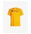 Champion Logo-embroidered Cotton-jersey T-shirt In Yellow