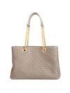 Bottega Veneta Chain Leather Tote In Limestone