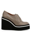 CLERGERIE Brio Leather Wedge Oxfords