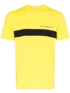 GIVENCHY GIVENCHY FRONT STRIPE PRINT T-SHIRT - YELLOW