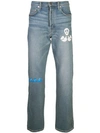 LOST DAZE LOST DAZE MOTIF FADED STRAIGHT JEANS - 白色