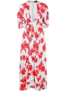 Proenza Schouler Floral-splatter-print Georgette V-neck Dress In White