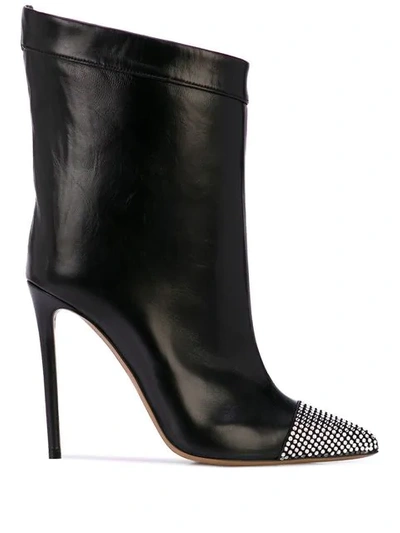 Alexandre Vauthier Cha Cha Crystal-embellished Leather Ankle Boots In Black