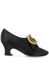 GUCCI GUCCI INTERLOCKING GG PLAQUE PUMPS - 黑色