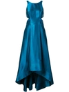 AIDAN MATTOX FLARED GOWN WITH CUT-OUTS