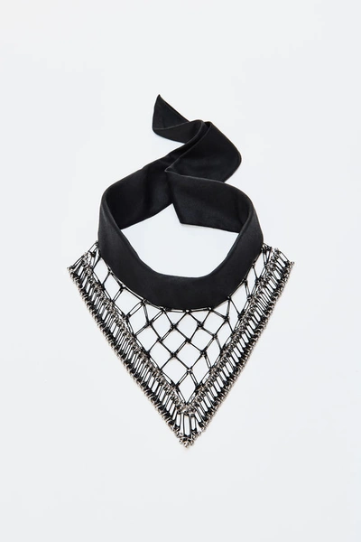 Alexander Wang Leather Safety Pin Scarf In Black