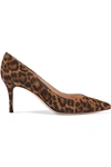 GIANVITO ROSSI 70 LEOPARD-PRINT SUEDE PUMPS