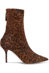 AQUAZZURA SAINT HONORÉ 85 LEOPARD-PRINT SUEDE SOCK BOOTS