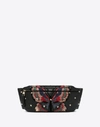 VALENTINO GARAVANI VALENTINO GARAVANI QUILTED BUTTERFLY BOOMSTUD BELT BAG WOMEN BLACK 100% CALFSKIN ONESIZE