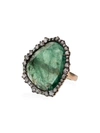 KIMBERLY MCDONALD 18KT YELLOW GOLD EMERALD SLICE DIAMOND RING