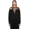 GIVENCHY GIVENCHY BLACK LACE-TRIMMED SWEATER