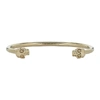 Alexander Mcqueen Woman Antique Gold Twin Skull Thin Bracelet