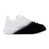 ALEXANDER MCQUEEN ALEXANDER MCQUEEN WHITE AND BLACK VELVET SPRAY OVERSIZED SNEAKERS